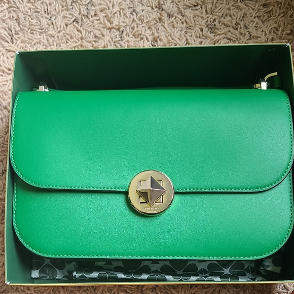 Kate Spade Green Crossbody Bag with Gold Hardware